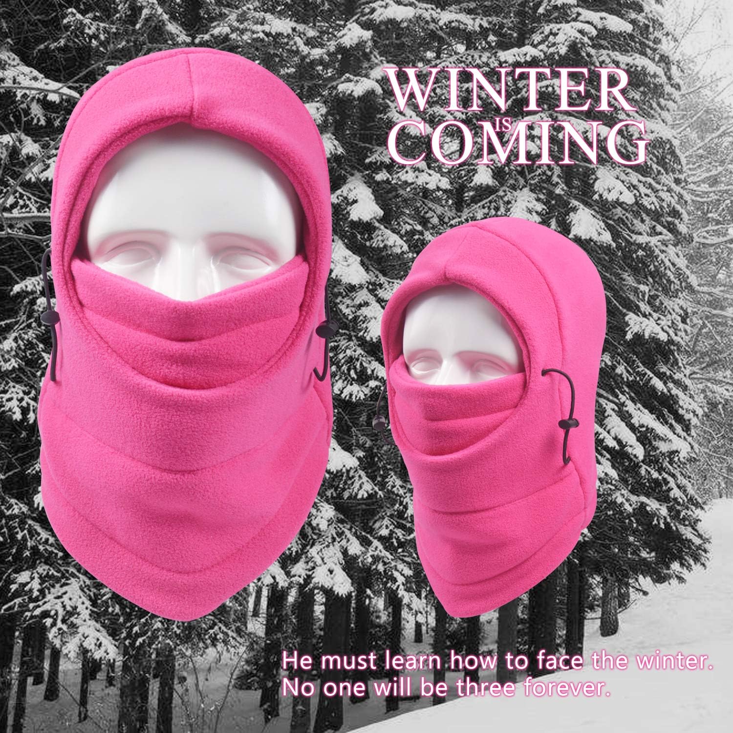 Kids Ski Mask Balaclava Face Mask Fleece Hood Windproof Neck Warmer Adjustable Winter Hats for Toddlers Boys Girls: Clothing