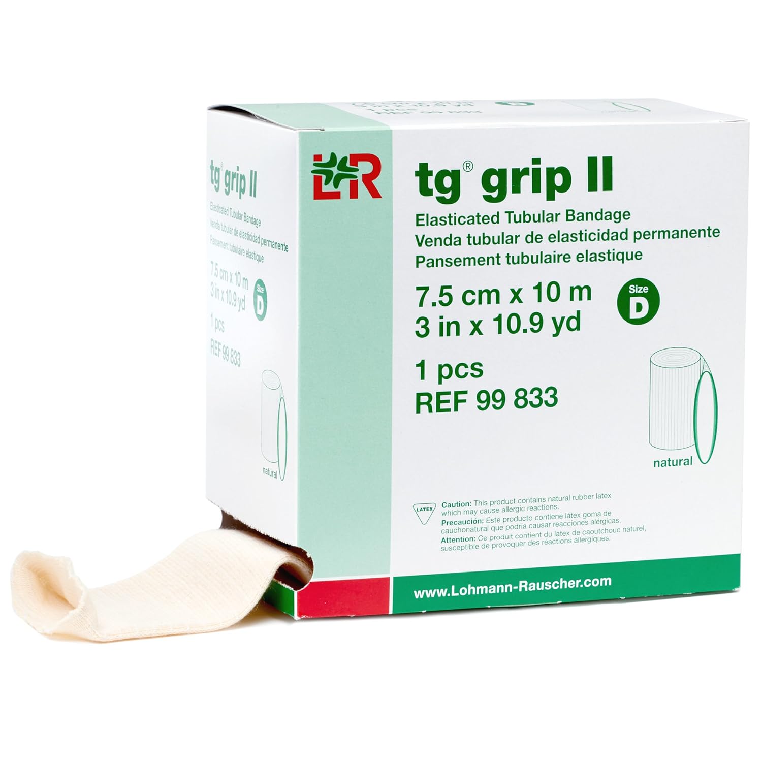 tg grip II Elasticated Tubular Compression Bandage, Seamless Tube Stockinette Wrap for Retention, Lymphedema, & Swelling, Natural, Size D: Industrial & Scientific