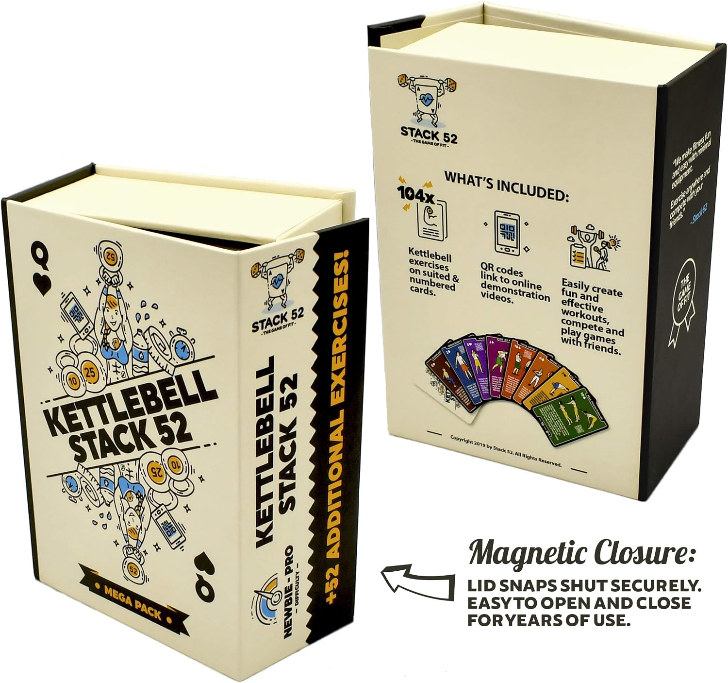 Stack 52 Kettlebell Exercise Cards. Workout Playing Card Game. Video Instructions Included. Learn Kettle Bell Moves and Conditioning Drills. Home Fitness Training Program. (2019 Mega Pack) - Image 4