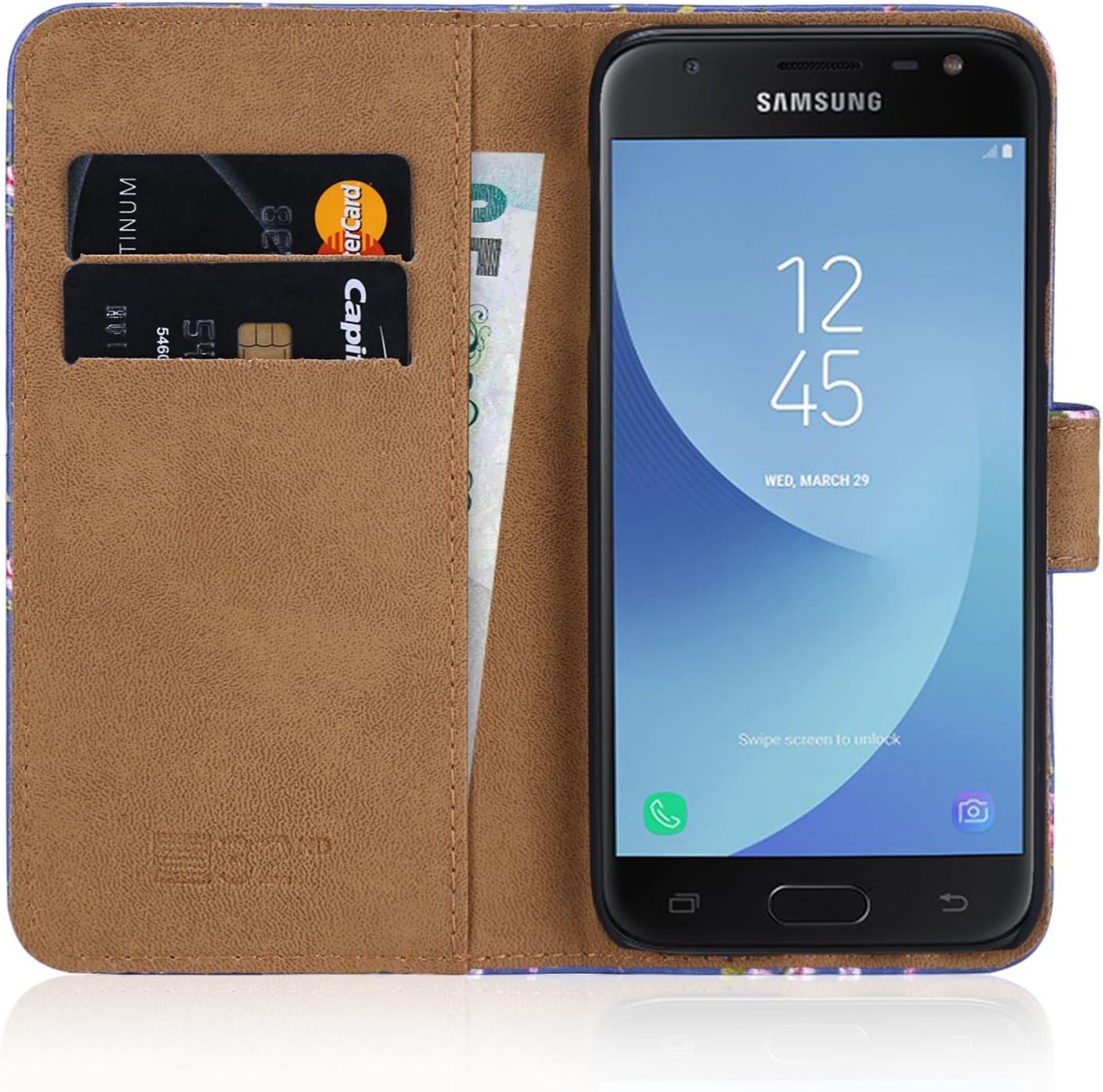 32nd Floral Series, Design PU Leather Book Wallet Case Cover for Samsung Galaxy J3 (2017) J330F - Image 5
