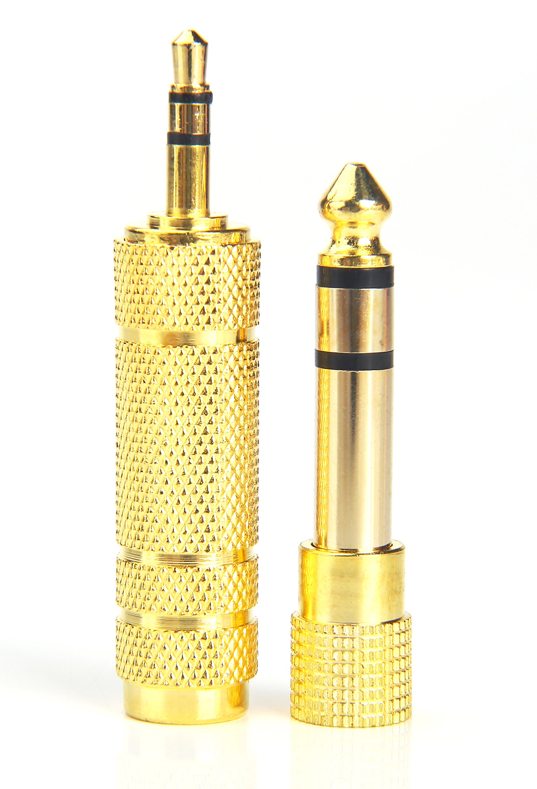Devinal Professional Headphone Adapter 6.35 mm 1/4 Inch Plug to 3.5 mm 1/8 inch Jack (male to female, female to male) Audio Stereo Adapter Converter Connector Gold Plated (2 Pack)