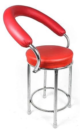 JK Steel Corporation Curve BAR Stool- RED (Standard, Red)