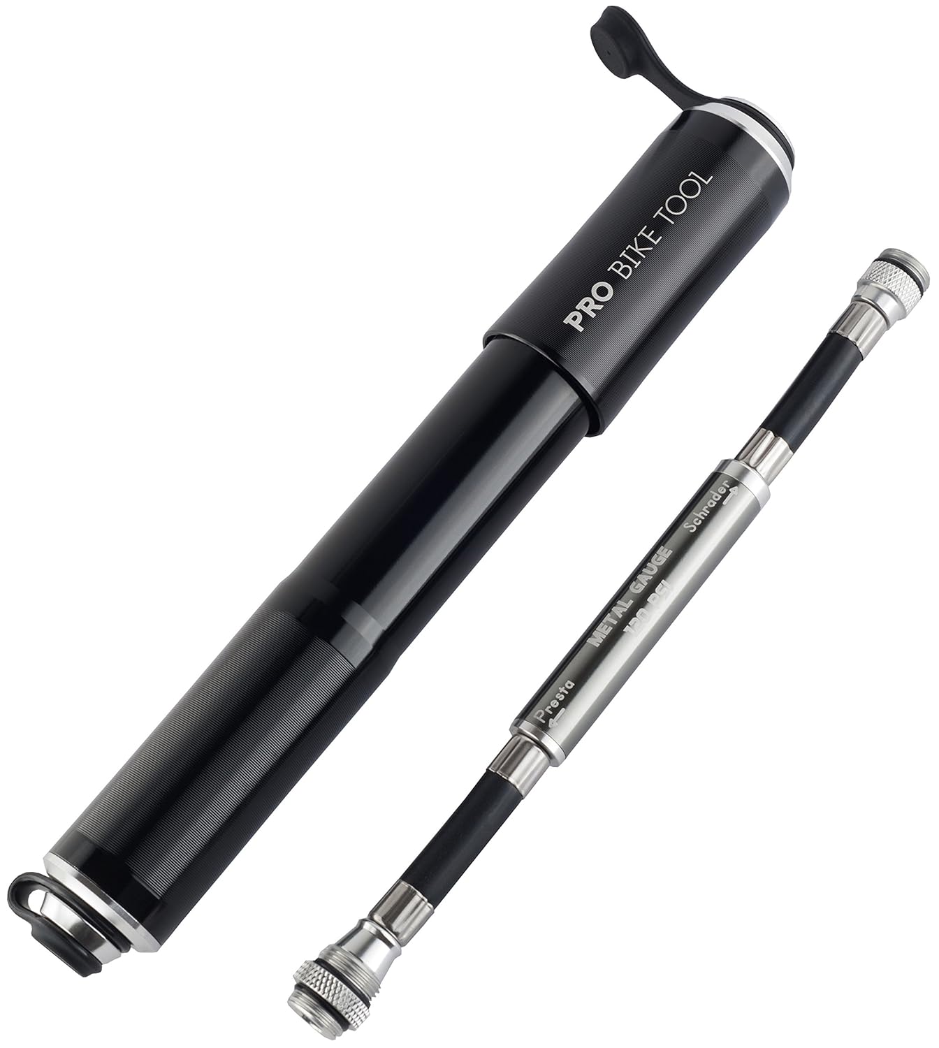 Mini Mountain Bike Pump with Gauge, High Volume Hand Air Pump, Presta