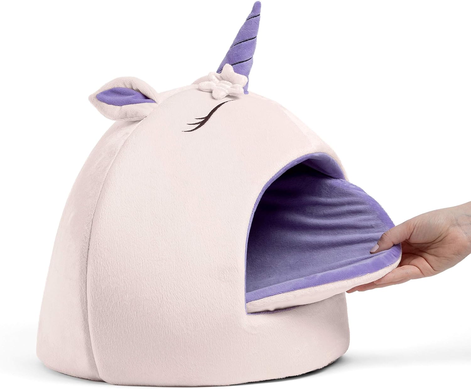 Best Friends by Sheri Novelty Pet Hut in Unicorn Pink - 360 Degree Coverage for Comfort and Security, Washable, for Pets up to 15lbs. : Pet Supplies