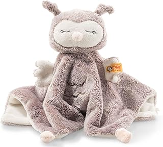 Steiff Ollie Eule Schmusetuch - 26 cm - Kuscheltier für Babys - Soft Cuddly Friends - weich & waschbar - rosebraun/creme (241857)