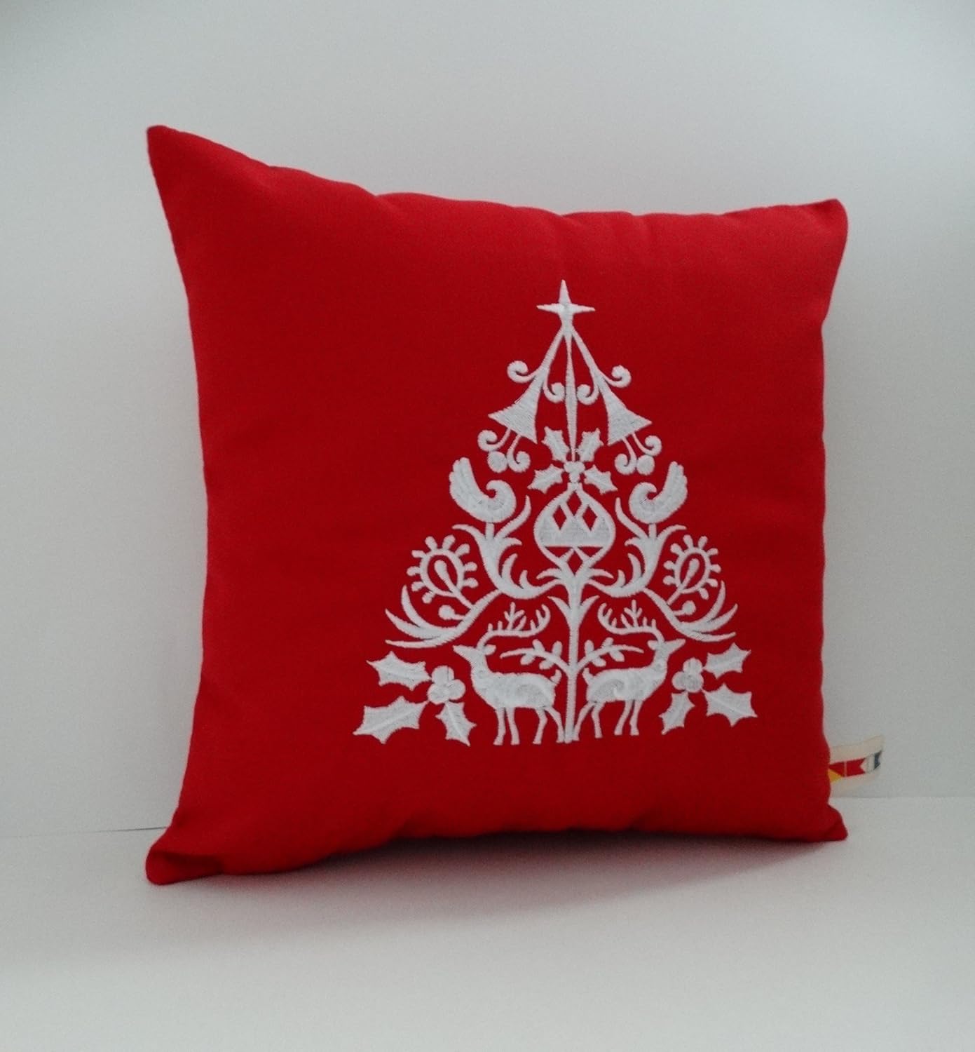 embroidered christmas pillows