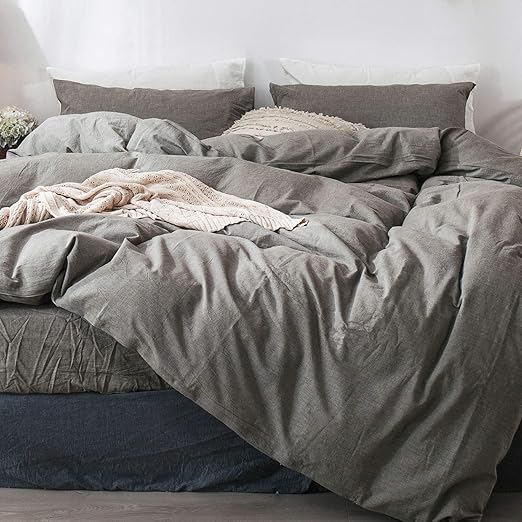 Amazon Com Moomee Duvet Cover Set Washed Cotton Soft Fluffy Linen