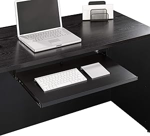 Sauder Via Collection Keyboard Shelf, Soft Black finish