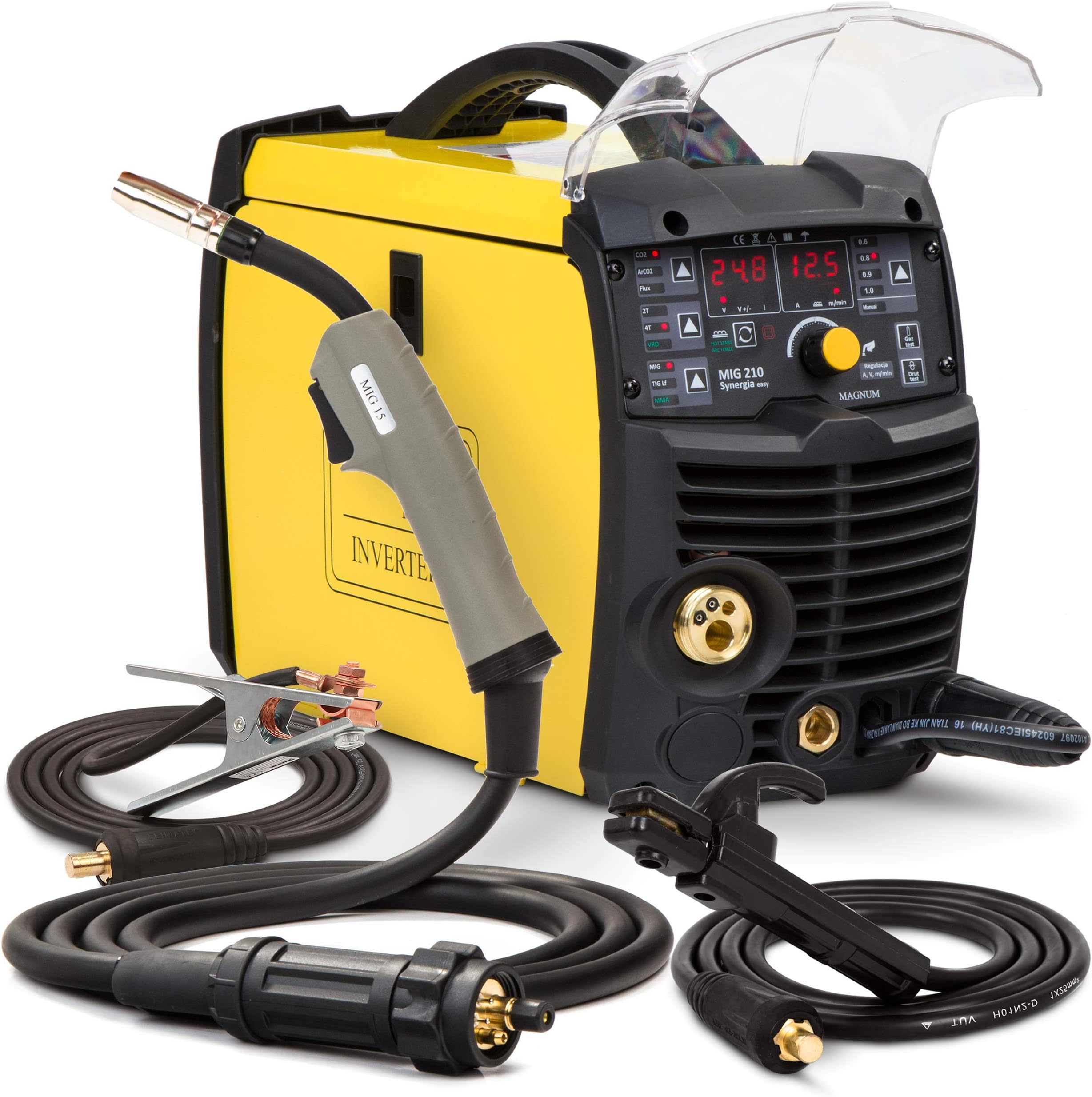 Inverter MIG Welder 3 in 1 TIG DC Lift Arc Stick Welder Gas No Gas Gasless MMA Welder Welding Machine 200 AMP 240V Magnum 210 IGBT Synergy - Automatic Settings