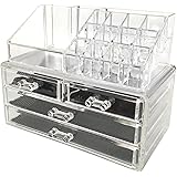 Sodynee Jewelry and Cosmetic Storage 2 Piece Acrylic Makeup Organizer