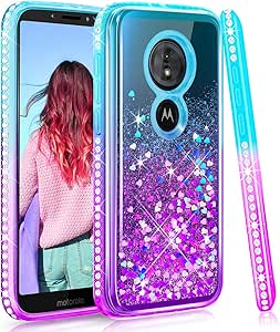 Maxdara Funda para Moto E5 Plus Glitter Caso, Moto E5 Supra Gradiente