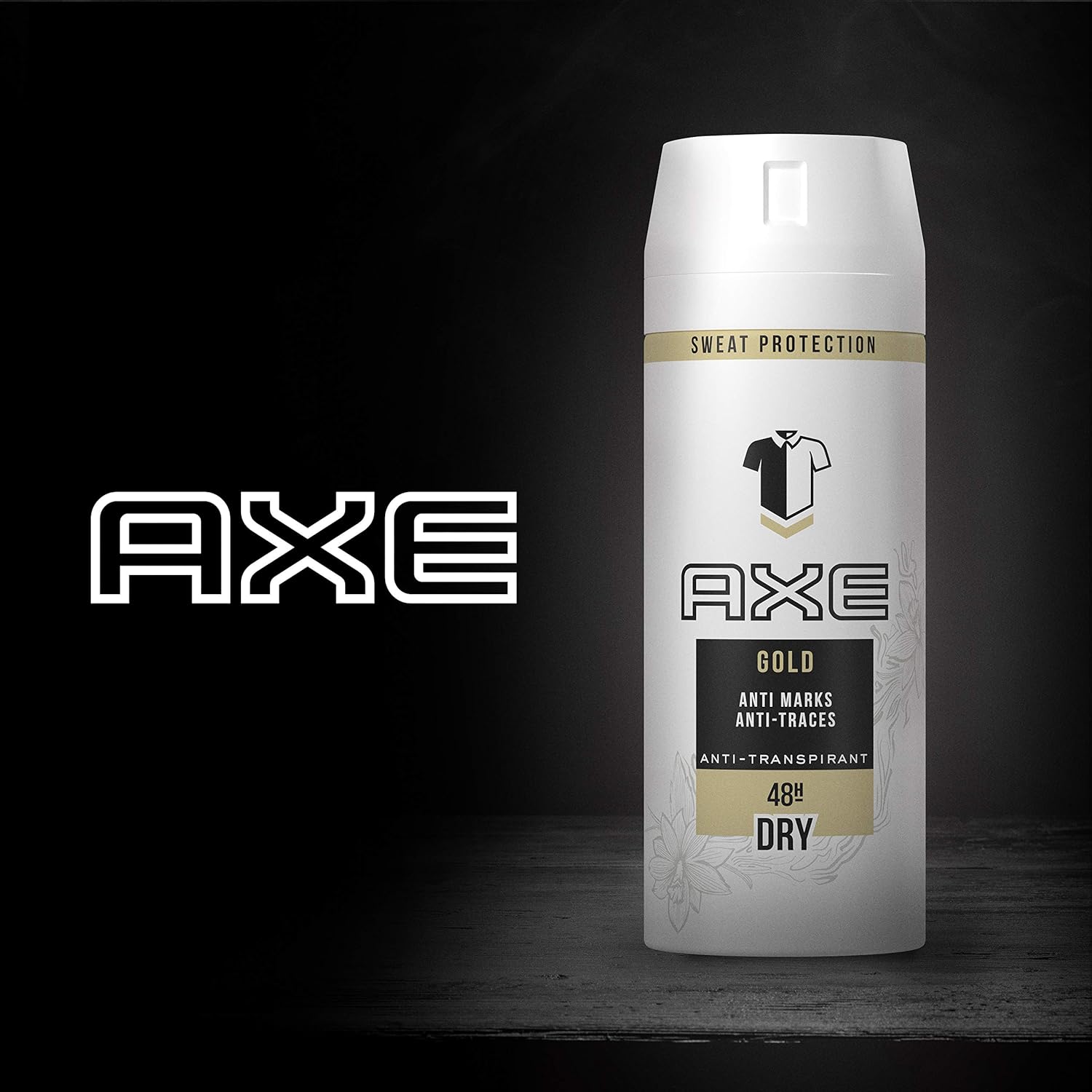 Axe Gold AntiPerspirant Deodorant, Dual Action Technology, 150 ml