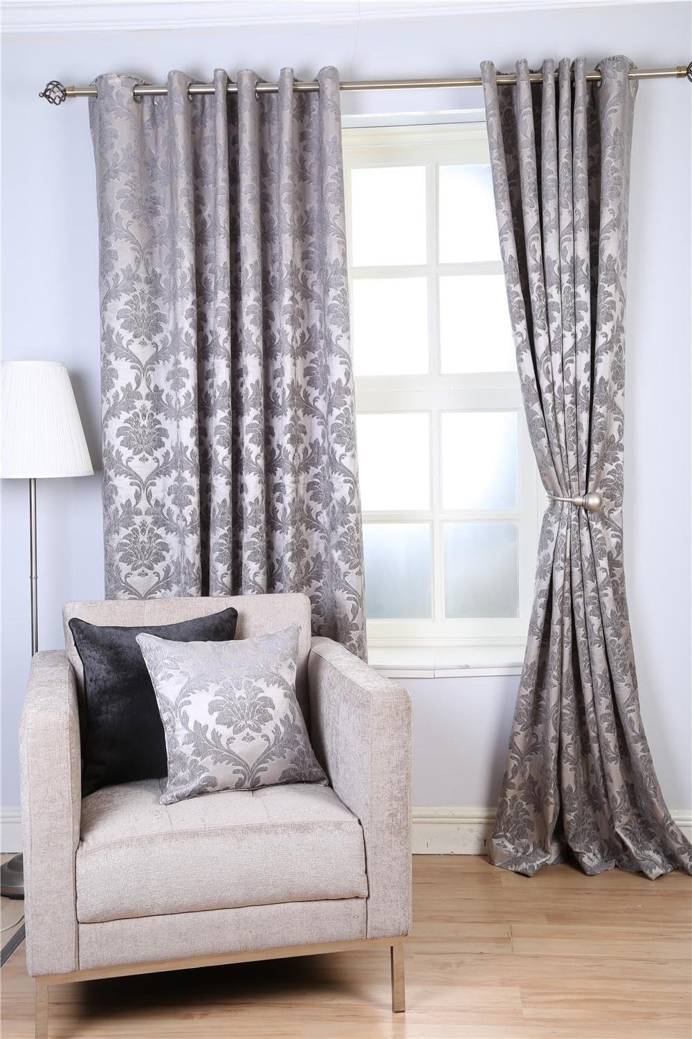 NIHE European classic textiles interior modern style living room bedroom simple jacquard polyester luxury shade curtains (perforated), 1 piece, 300cm*250cm