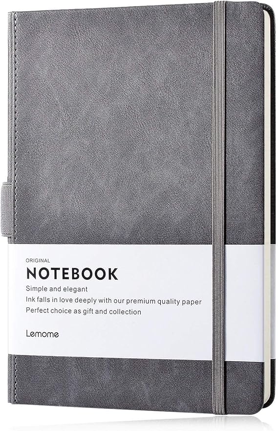 Thick Classic Notebook with Pen Loop Lemome A5 Wide Ruled Hardcover