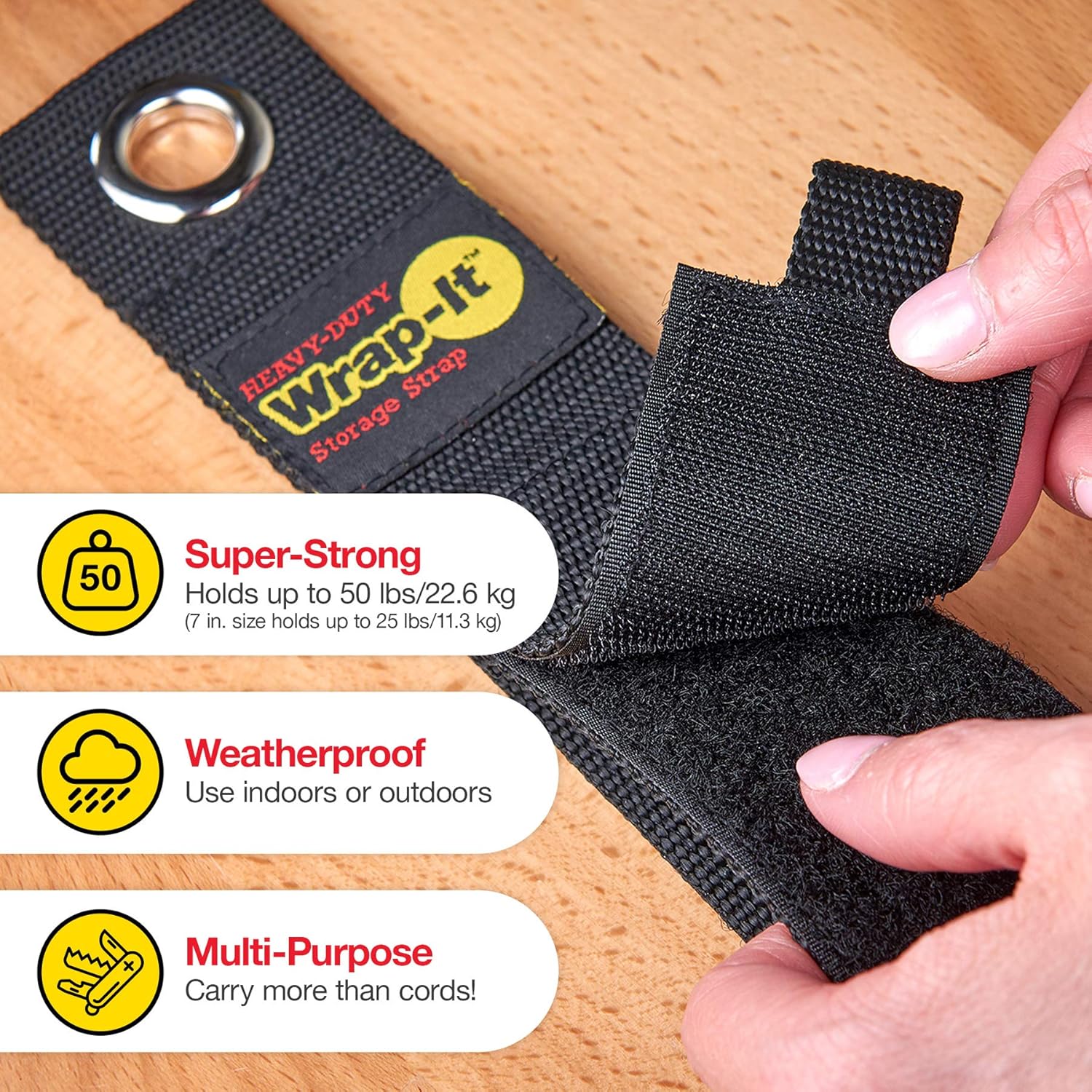Heavy-Duty Wrap-It Storage Straps, 17-inch (6 Pack) - Hook and Loop Extension Cord Organizer Hanger, Cord Wrap Keeper, Cable Straps for Cords, Hoses, Rope, RV, Boat and Garage Storage and Organization: Home Audio & Theater