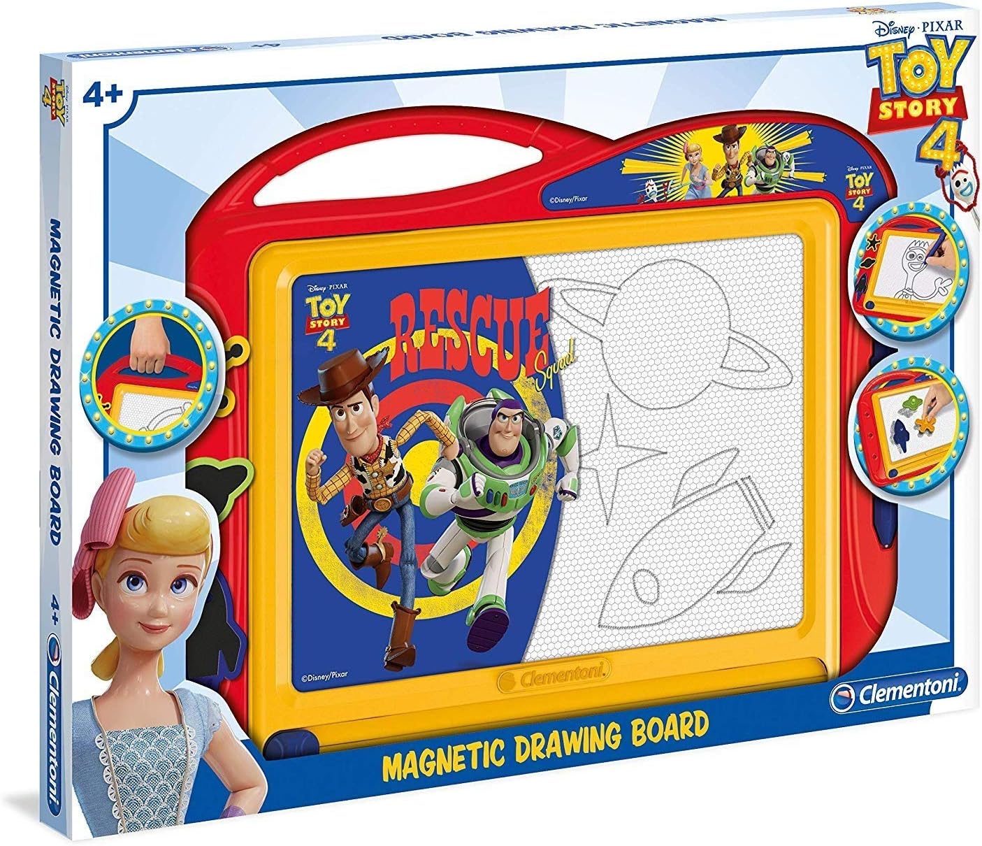 Clementoni 15294 Stroy Toy Story 4 Magnetic Drawing Board for Ages 4 and Up, Multicoloured