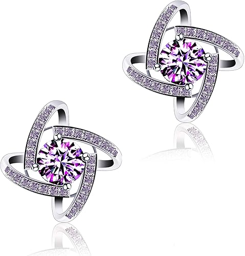 DASATA Damen Satelliten Serie 925 Sterling Silber Ohrringe mit 5A Zirkonia Allergenfrei Nickelfrei, Bestanden SGS Test
