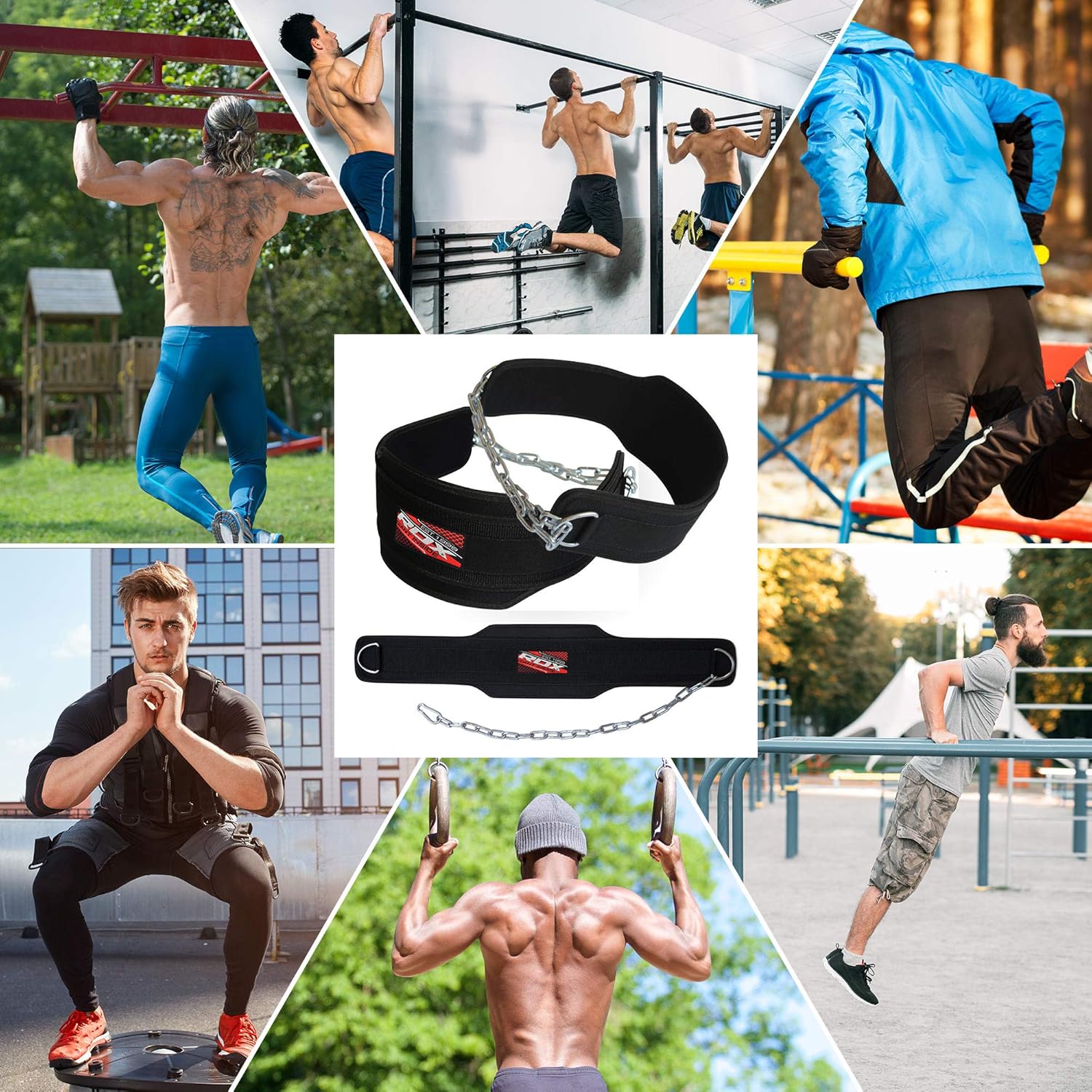 RDX Dipping Belt for Weight Lifting with Adjustable Steel Chain
