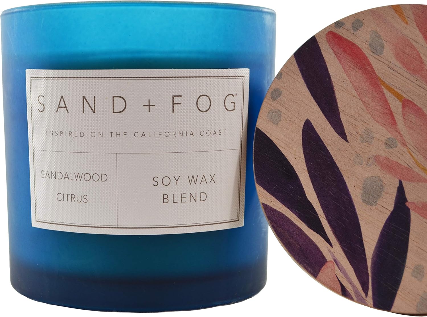 Sand + Fog Sandalwood Citrus Candle in a Glass Jar with