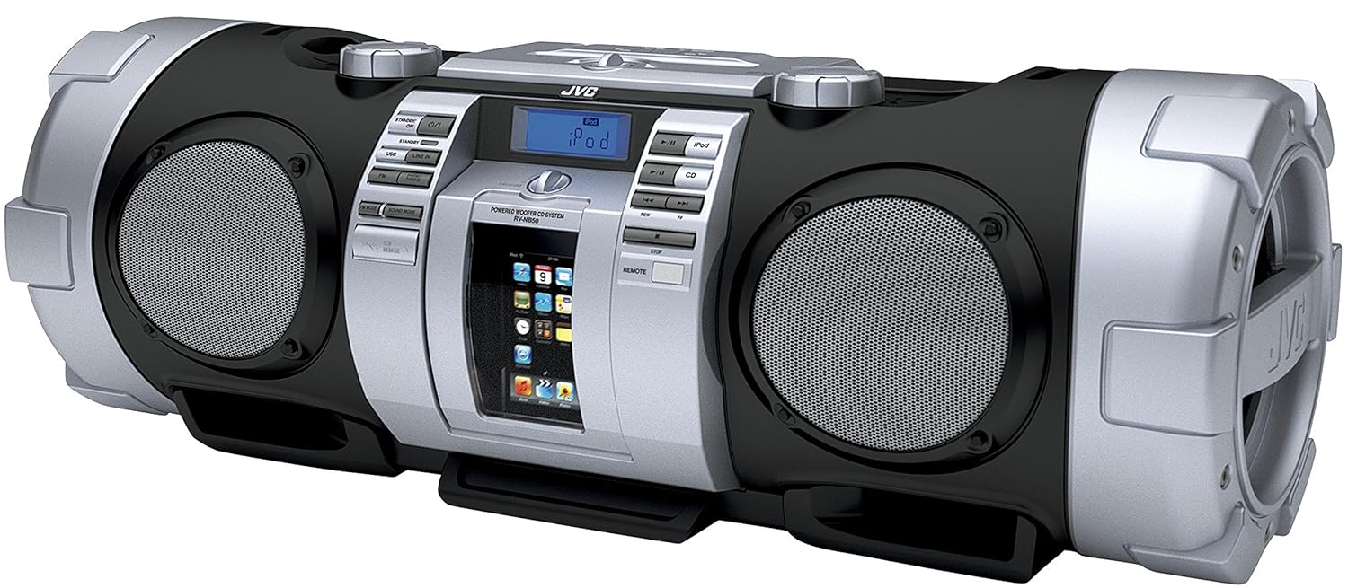 JVC RV-NB50B Boomblaster Kaboom Twin Powered Super Woofer Speaker System  with CD/MP3