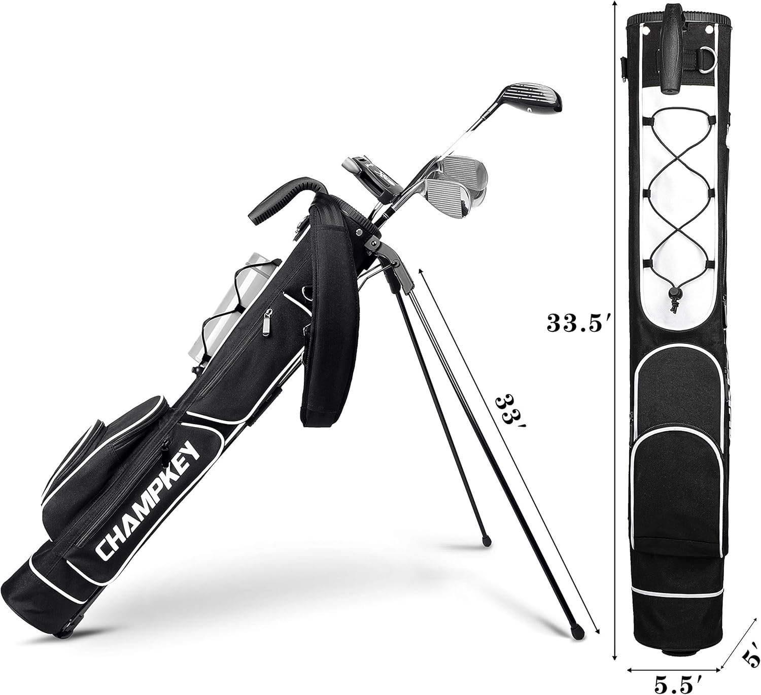 Champkey Lightweight Golf Stand Bag - Easy to Carry & Durable Pitch Golf Bag – Golf Sunday Bag Ideal for Golf Course & Travel : Sports & Outdoors