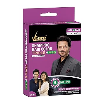 VCare Shampoo Hair Color, Black, 25 ml, (Pack Of 5)