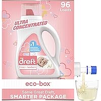 Dreft Stage 1: Baby Liquid Laundry Detergent Soap Eco-Box, Natural for Newborn, or Infant, Ultra Concentrated HE, 96…