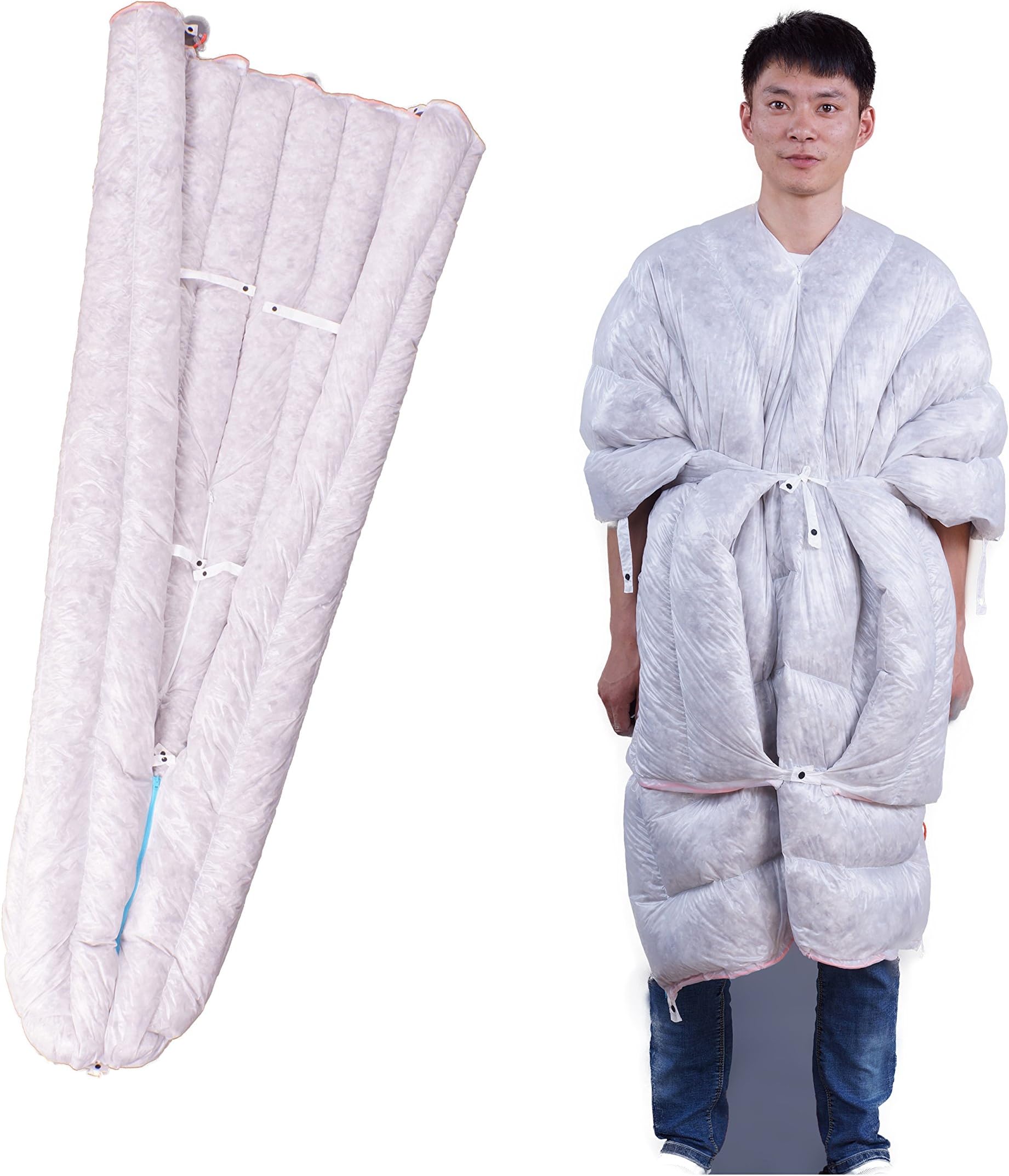 WIND HARD Wearable Goose Down Sleeping Bag UL Down Sleeping Bag 3 Season Quilt Envelope Down Sleeping Bag for Backpacking 850 Fill