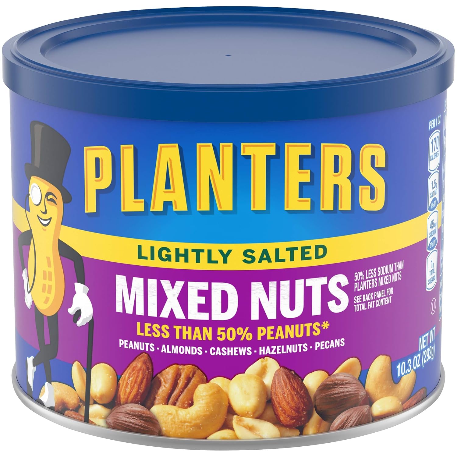 Amazon Com Planters Mixed Nuts Mixed Nuts Lightly Salted 10 3 Ounce Pack Of 4 Peanuts Grocery Gourmet Food