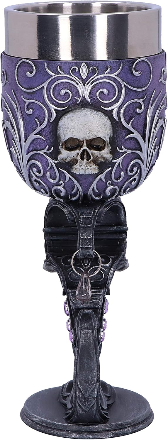 Nemesis Now B5168R0 Deaths Desire Twin Skull Heart Set of Two Goblets, Purple, 18.5cm, 2 Count (Pack of 1) - Image 4