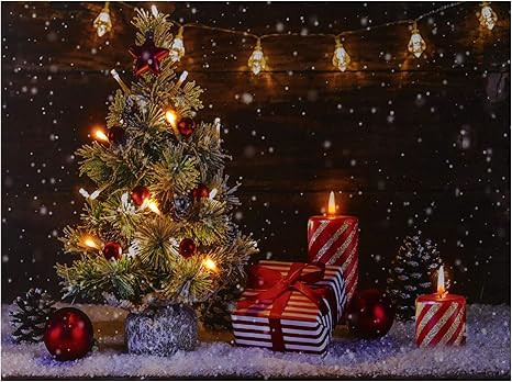 Immagini Quadri Natale.Nikky Home Decorativo Albero Di Natale Presente Led Illumina Stampe Di Quadri Su Tela Di Natale Amazon It Illuminazione