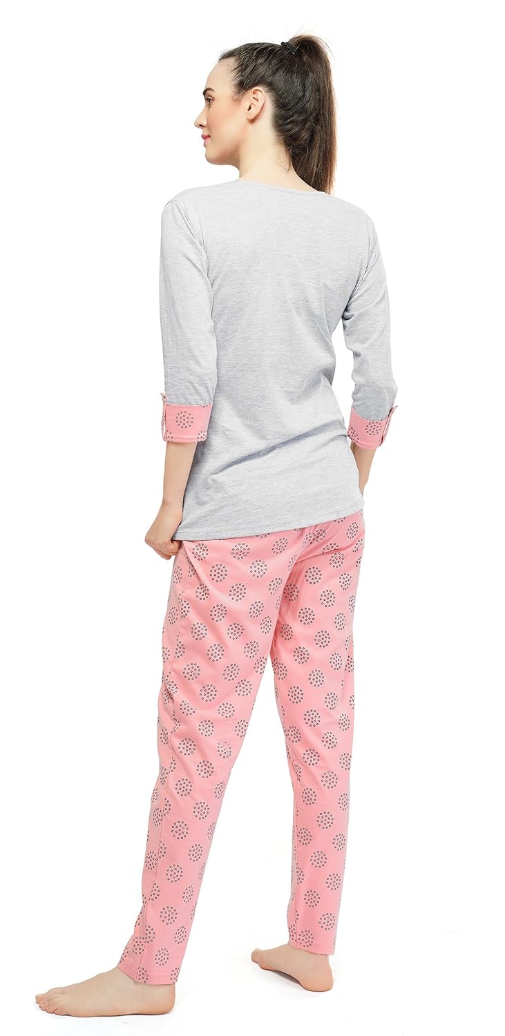 zeyo women's cotton night suit