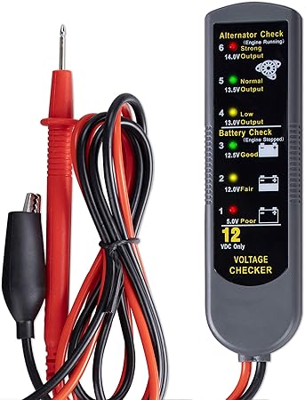 Amazon バッテリーチェッカー オルタネーター計測付き バッテリーテスター バッテリーアナライザー 自動車バッテリー状態検査 12v蓄電池用 車 バイク用 バッテリー直結 日本語取扱説明書付き バッテリーチェッカー 車 バイク
