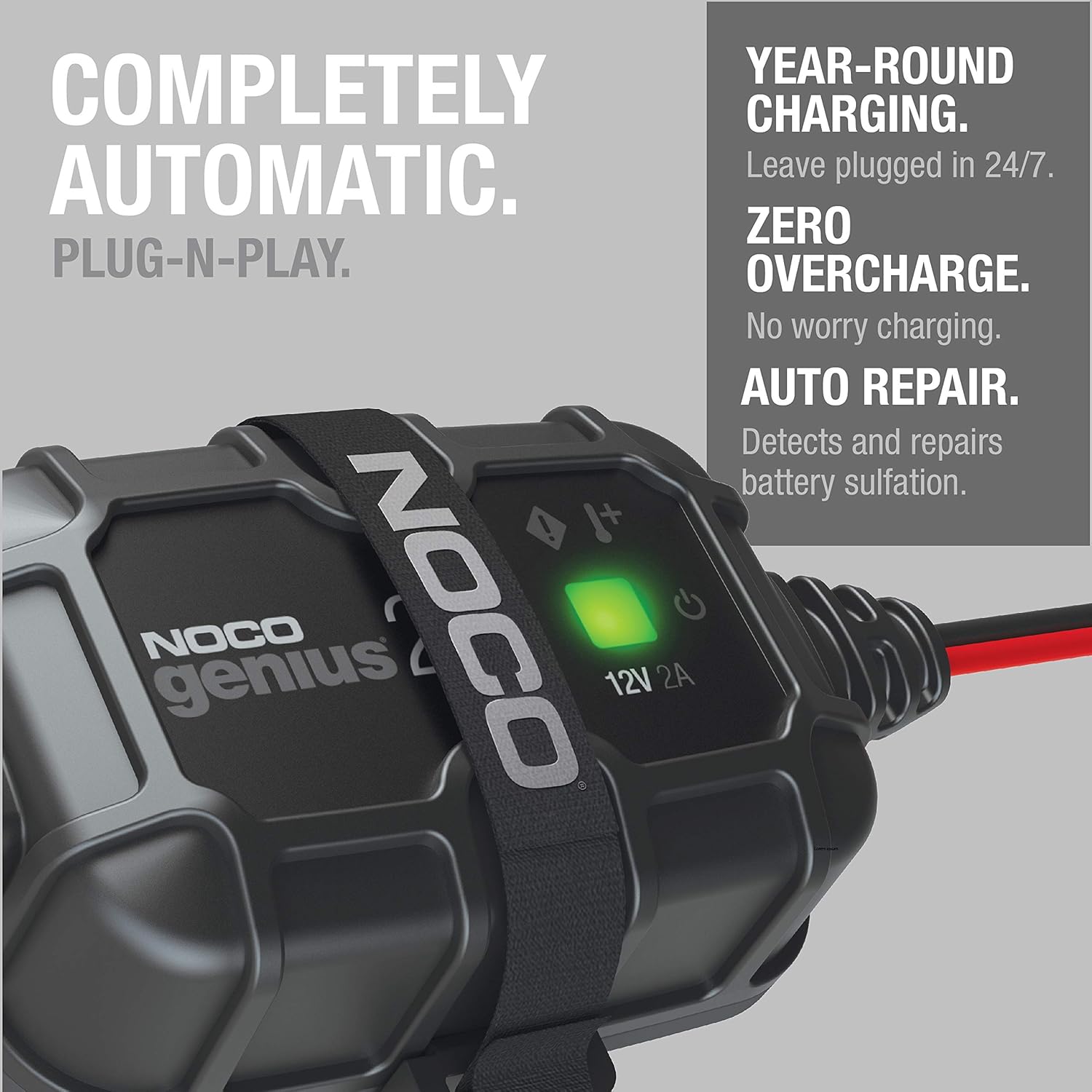 NOCO GENIUS2D, 2-Amp Direct-Mount Onboard Charger, 12V Battery Charger, Battery Maintainer, Trickle Charger, and Battery Desulfator with Temperature Compensation: Automotive