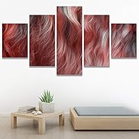 SIGNWIN 5 Panel Canvas Wall Art Modern Art Animals Dramatic Elephants Giraffe Multicolor Photography Southwest for Home Decorations Ready to Hang - 60