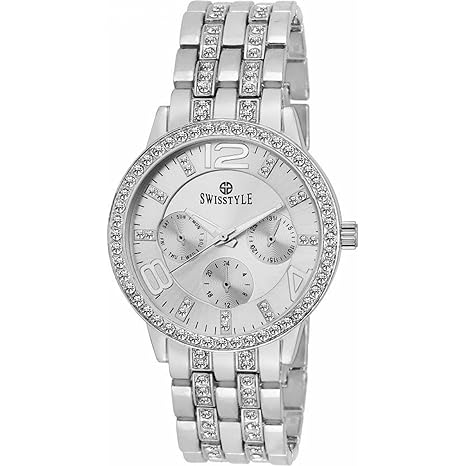 v Analogue Silver Dial Womens Watch