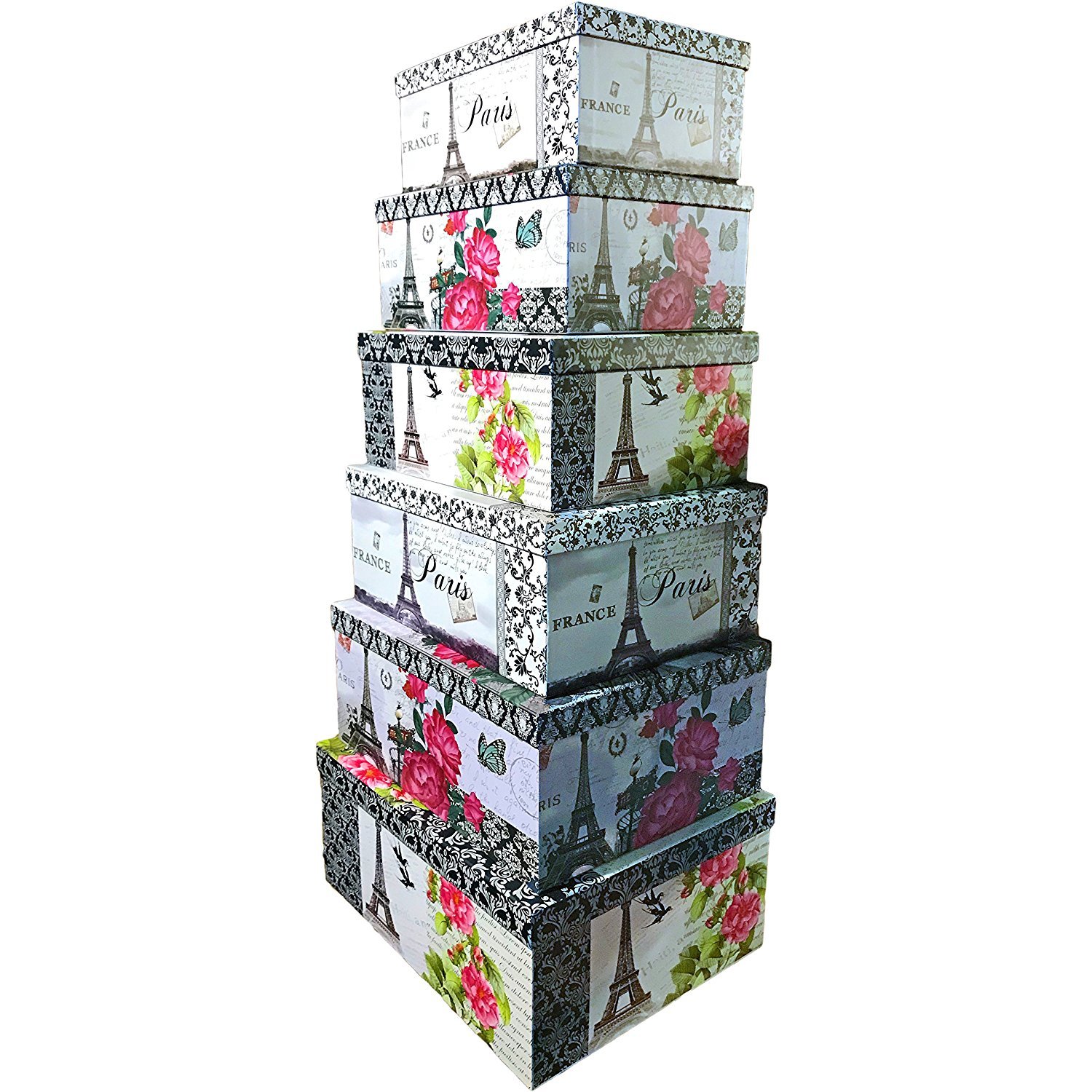 ALEF Elegant Decorative Themed Nesting Gift Boxes 6 Boxes Nesting