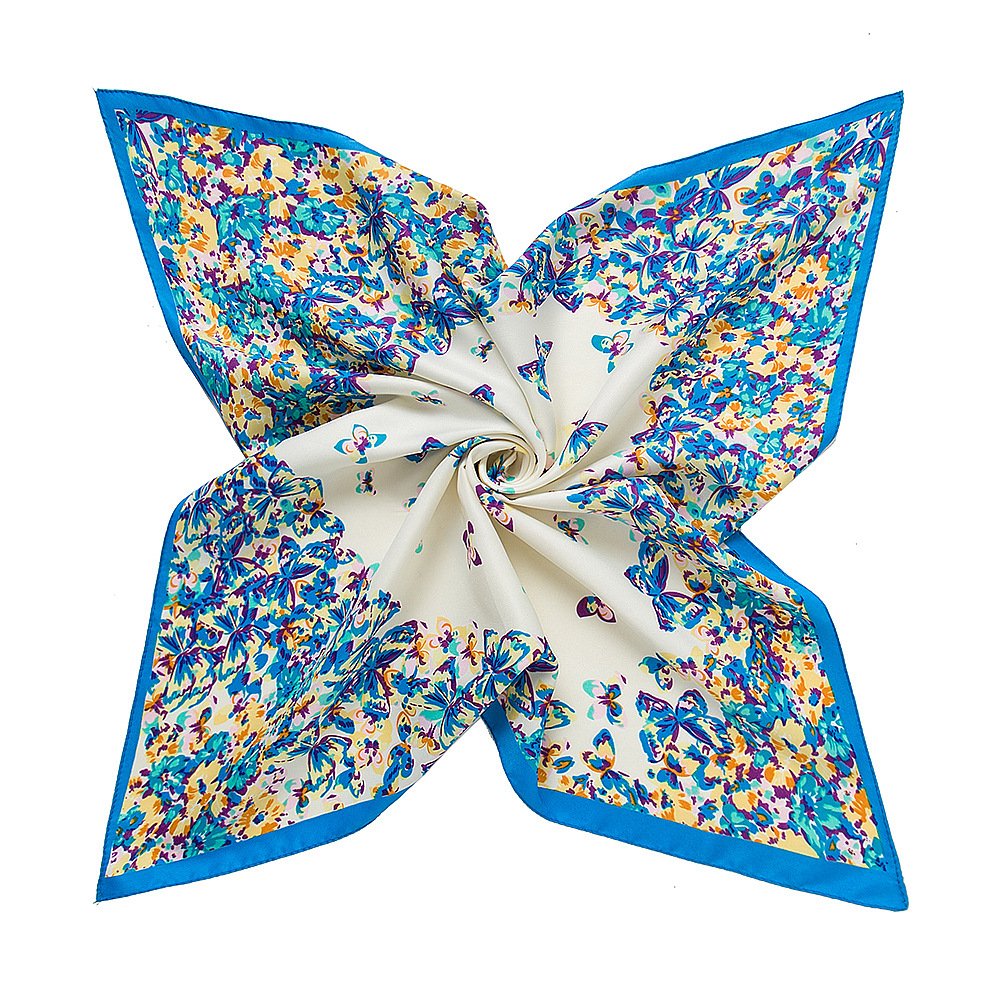 23.6" x 23.6" Silk Feeling Formal Square Neck Scarf Head Hair Wraps for Women Girls Ladies 23.6" x 23.6" Silk Feeling Formal Square Neck Scarf Head Hair Wraps for Women Girls Ladies