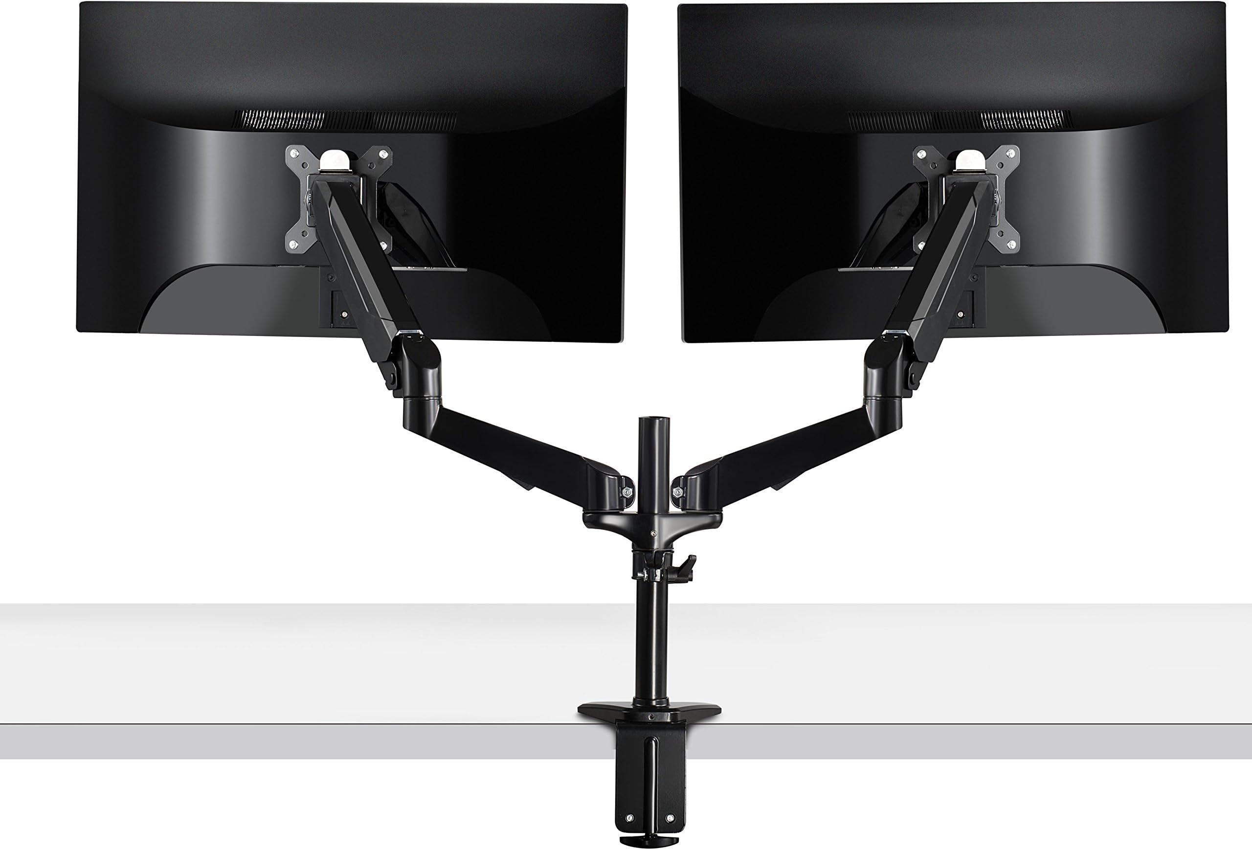 Fotolux Dual Monitor Mount| Ultra-Flex Dual-Arm Monitor Desktop MountFor 15"-27" with USB and Audio Ports| Extending &Retracting Arms|Increase Desk Space|Sturdy, Easy Installation