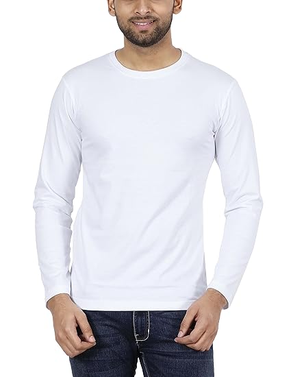 plain white long sleeve t shirt