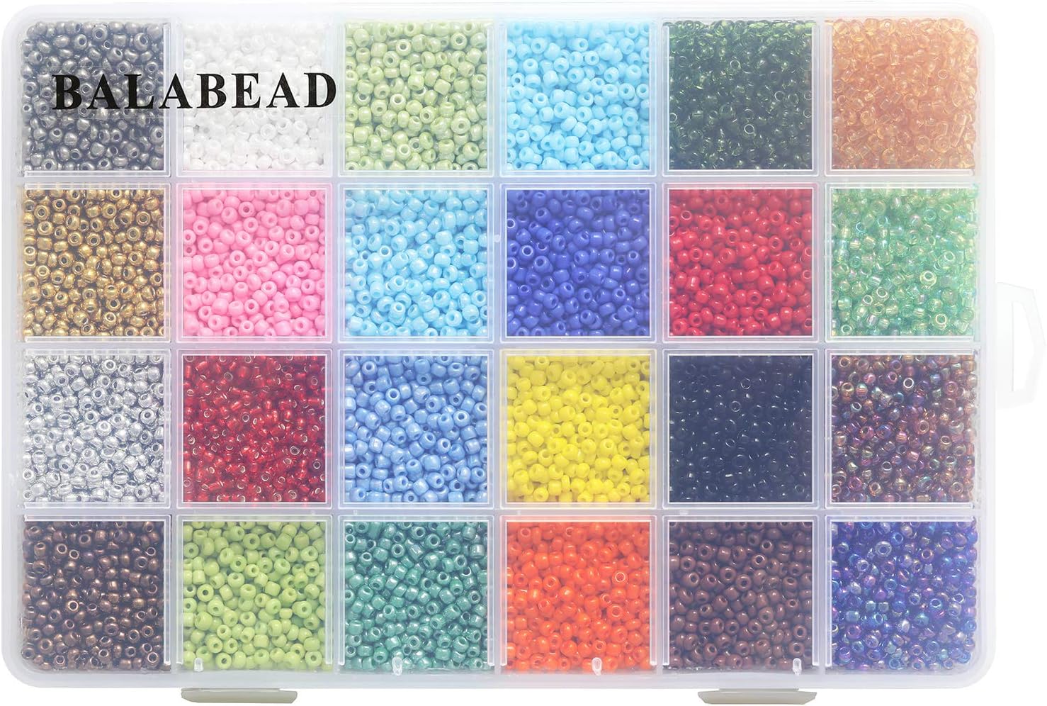 BALABEAD Size 3mm 8/0 Seed Beads About 7200pcs in Box 24 Multicolor Assortment Glass Seed Beads for Making Jewelry Necklace Bracelets Earrings Rings - Image 5