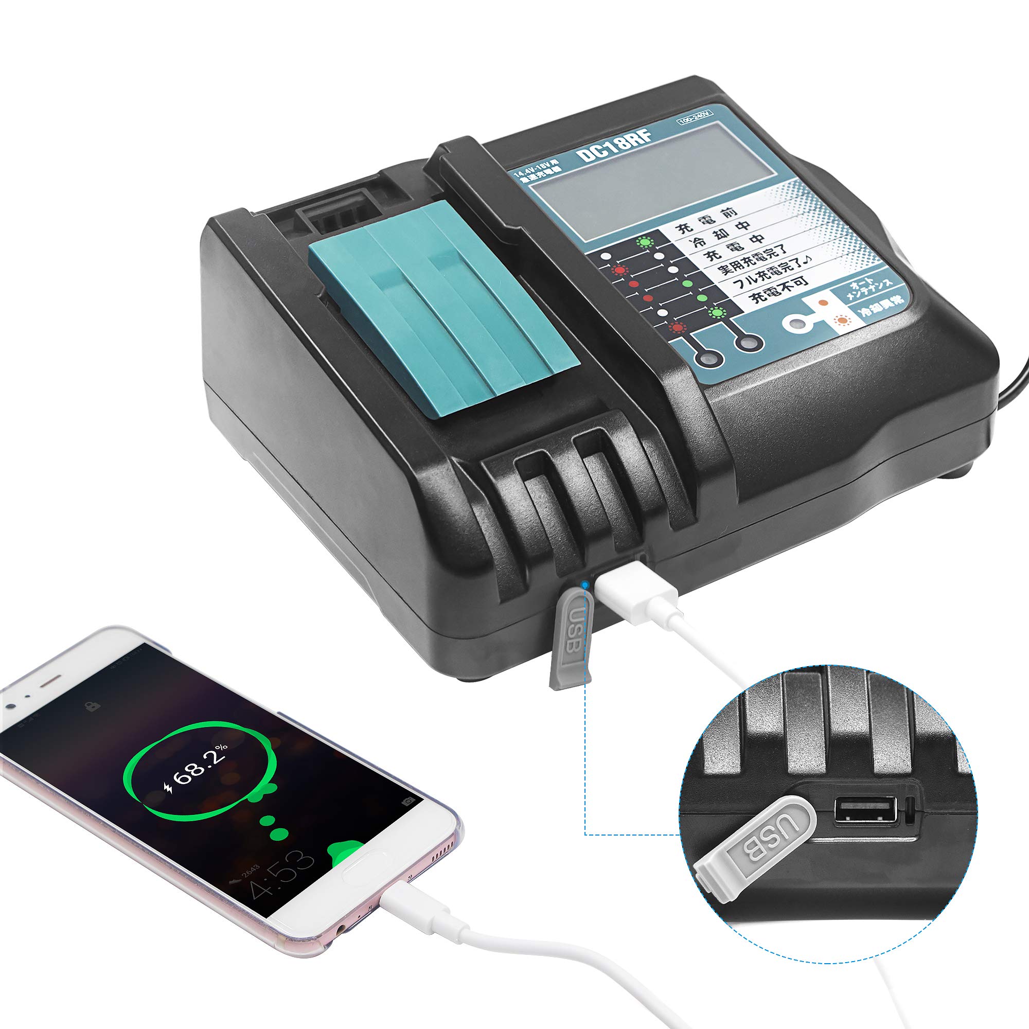 Mua Endro Makita Dc18rf Charger Lcd 3 5a Makita 14 4v 18v Battery Compatible With Usb Port Charging Capable Compatible With Bl1430 Bl10 Bl1460 Bl1860 Bl1850 Bl1840 Bl1450 Etc Yes Tren Amazon Nhật Chinh Hang Mua Endro Makita Dc18rf Charger Lcd 3 5a Makita 14 4v 18v Battery Compatible With Usb Port Charging Capable Compatible With Bl1430 Bl10 Bl1460 Bl1860 Bl1850 Bl1840 Bl1450 Etc Yes Tren Amazon Nhật Chinh Hang
