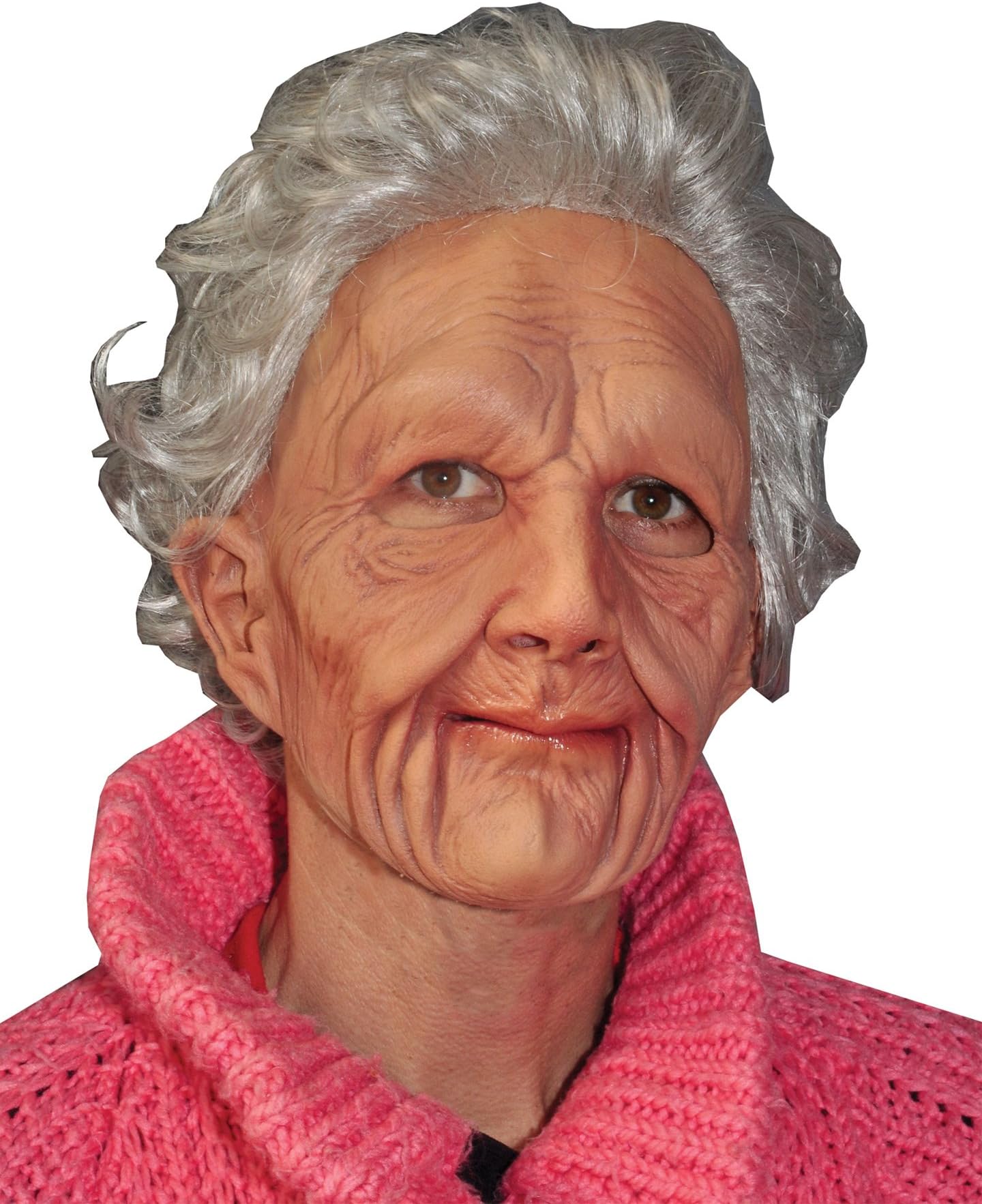 UHC Women's Creepy Supersoft Old Woman Latex Mask Halloween Costume Accessory