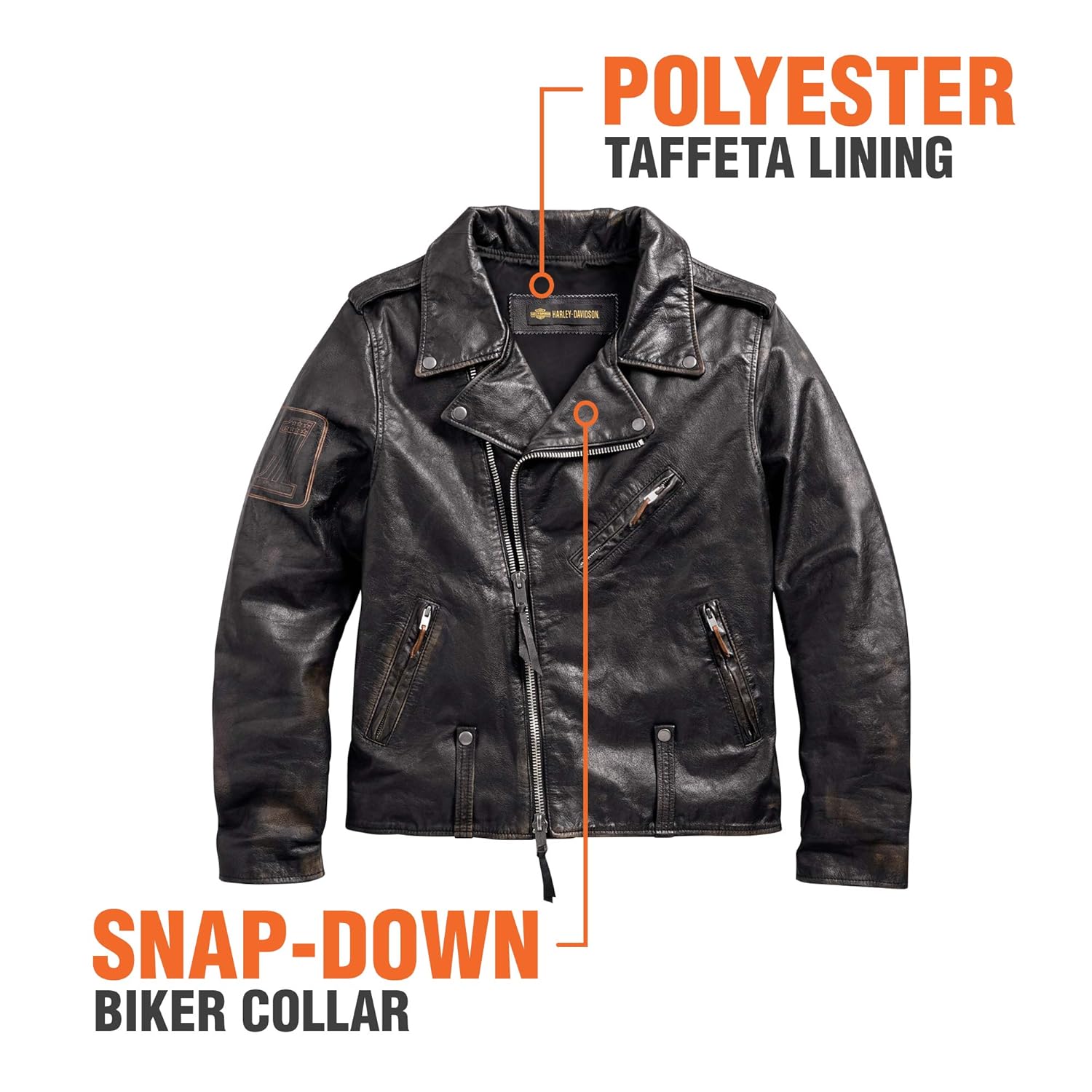 master distressed slim fit leather biker jacket
