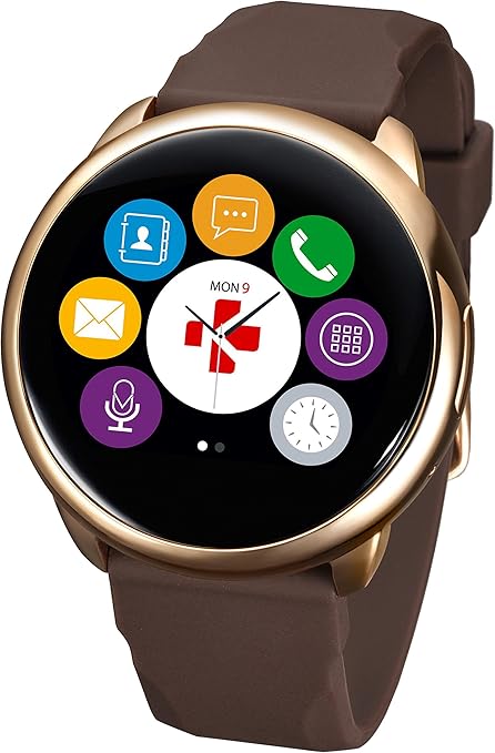 ZeRound Smartwatch (Pink Gold/Brown)
