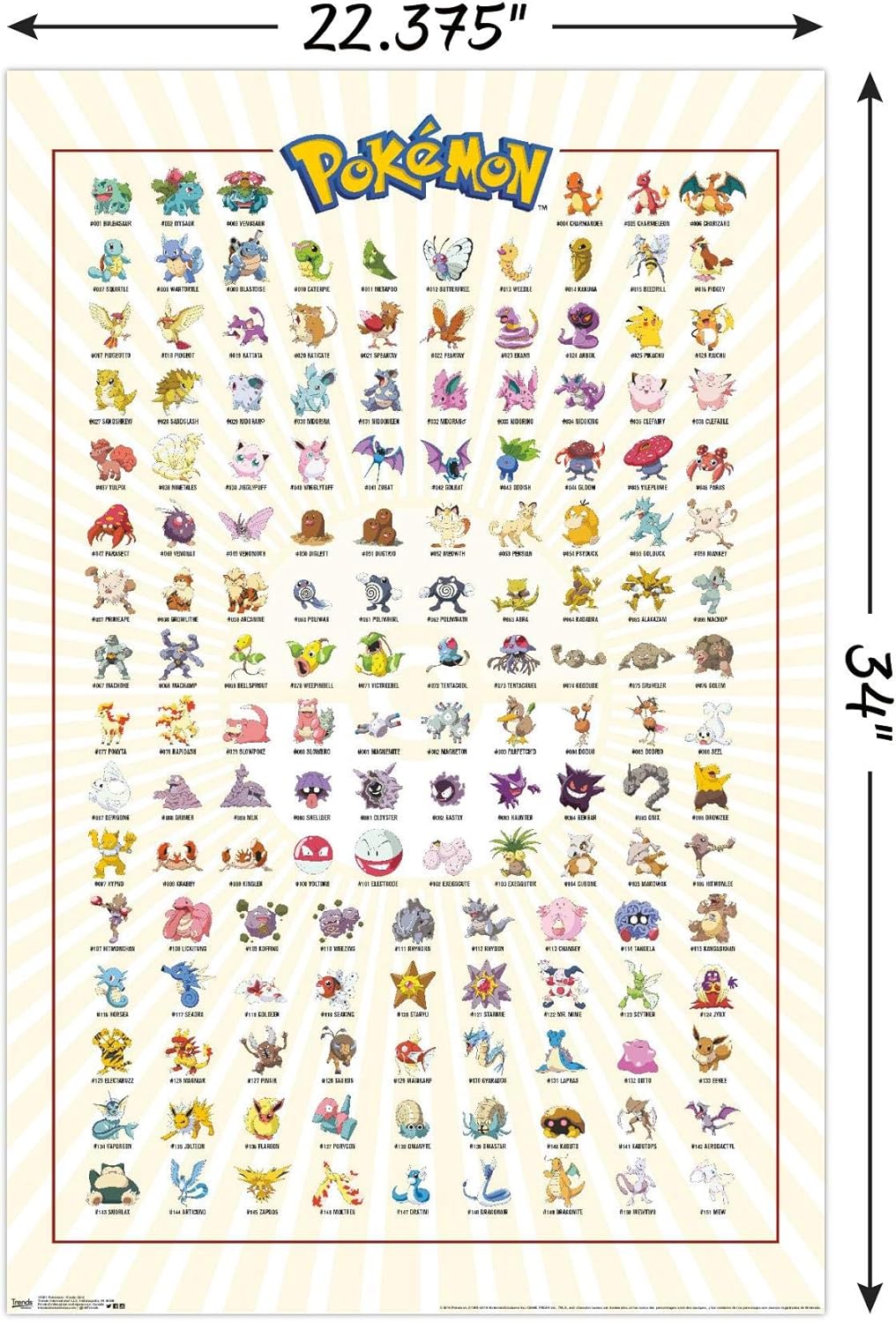 picture Pokemon Kanto trends international pokemon kanto grid wall poster 22 375 x 34