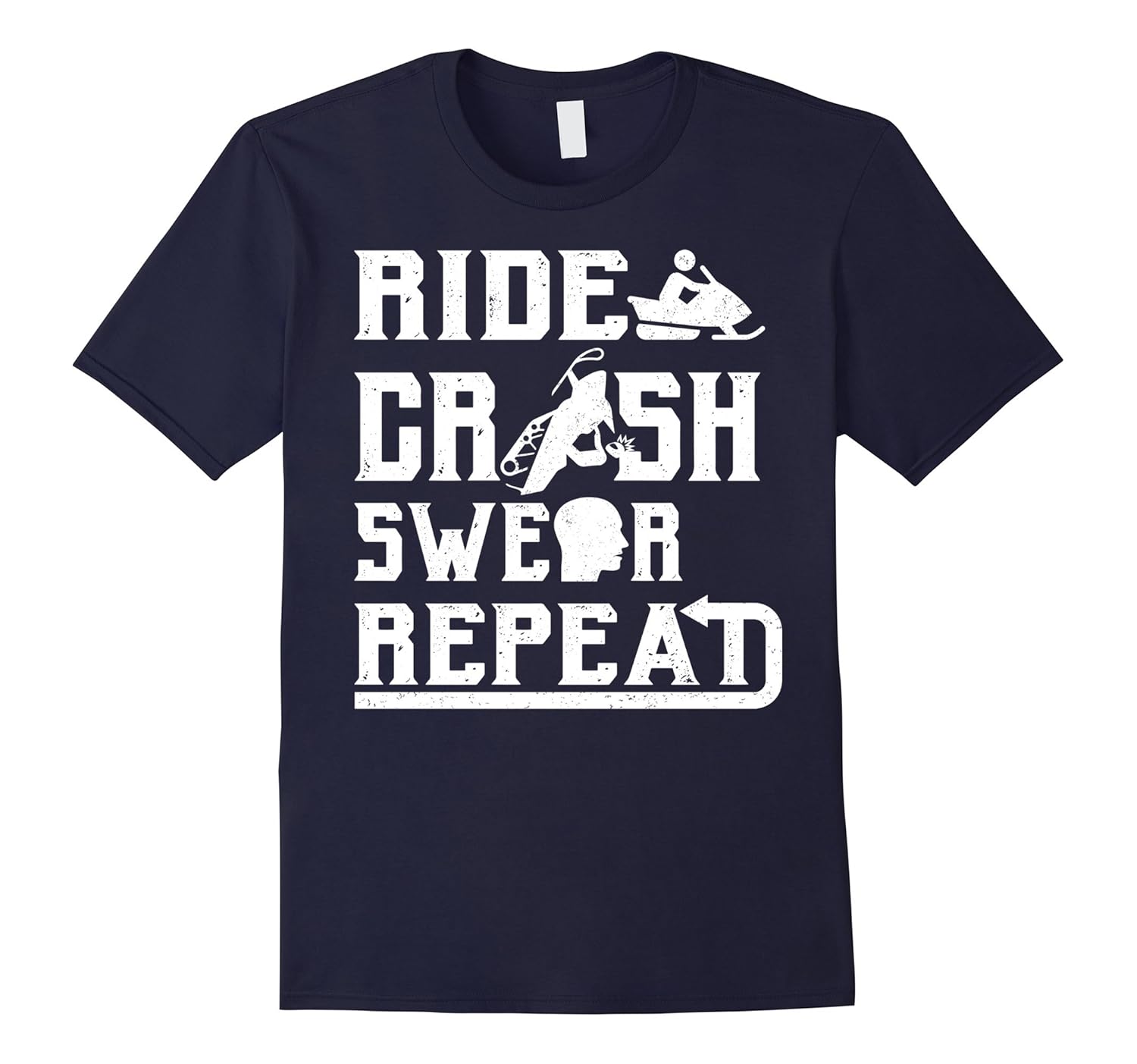 Snowmobile Ride Crash Swear Repeat-ANZ