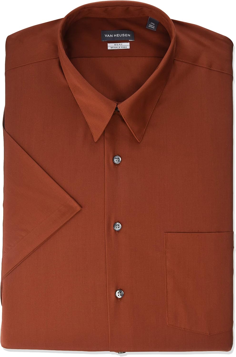 Van Heusen Men's BIG FIT Short Sleeve Dress Shirts Poplin Solid (Big and Tall) at  Men’s Clothing store