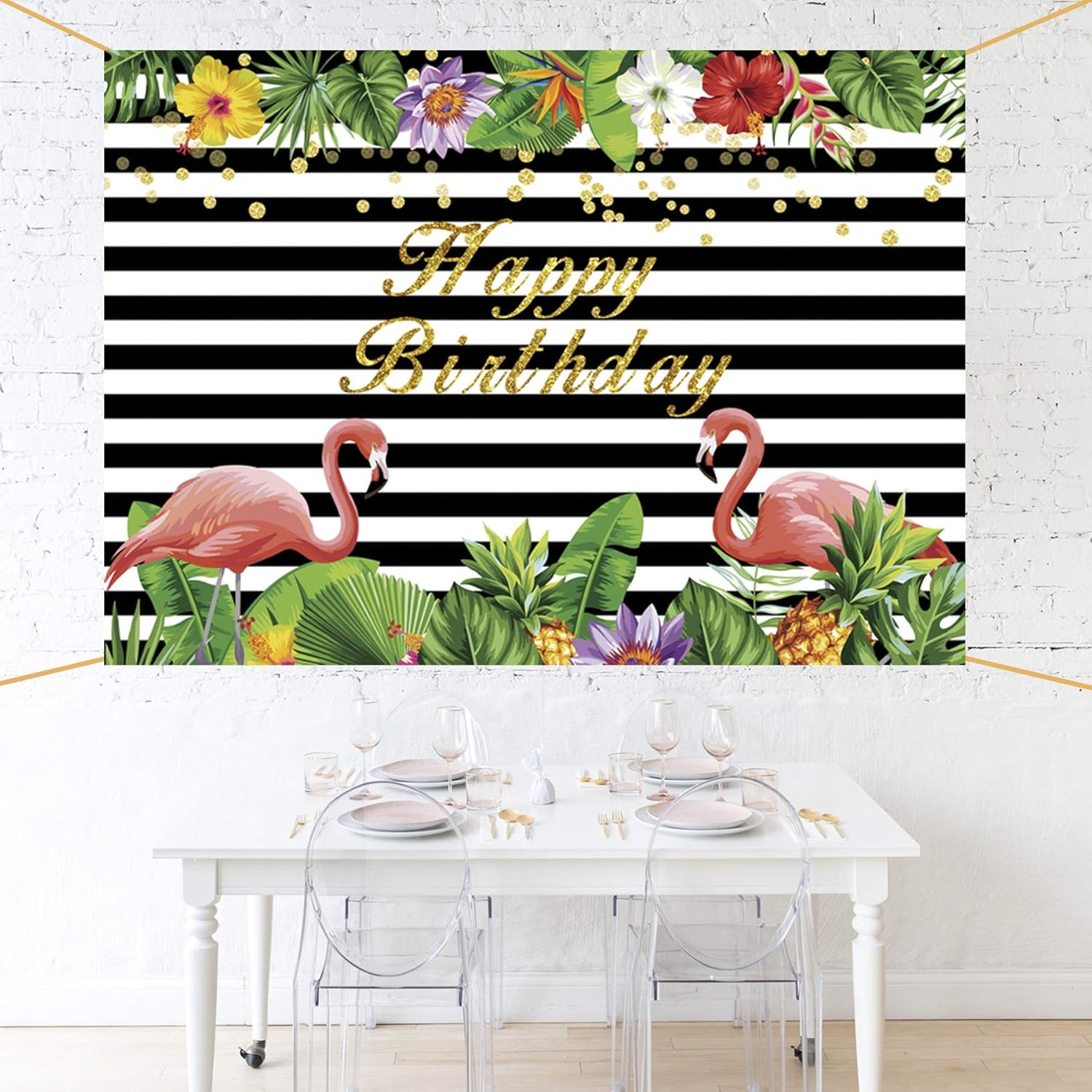 flamencos fondo de fotografía flores hawaianas tropicales carteles