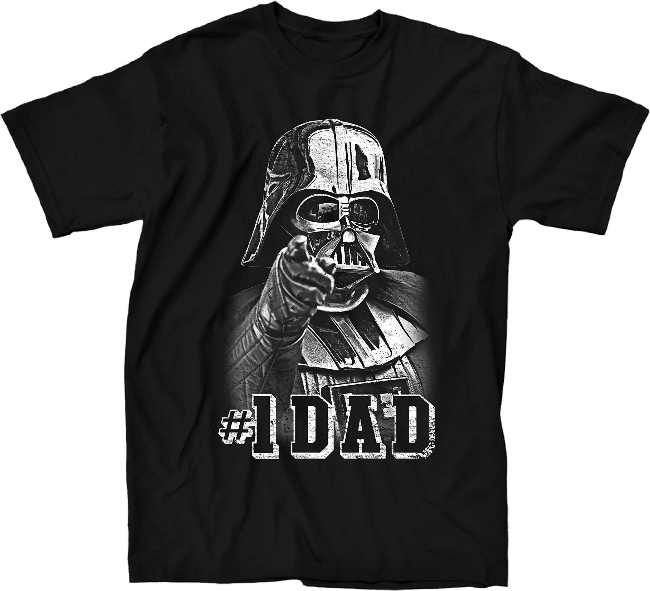 MightyFine Star Wars Darth Vader #1 Dad Father Men's Adult Graphic Tee T-Shirt (Medium, Black)